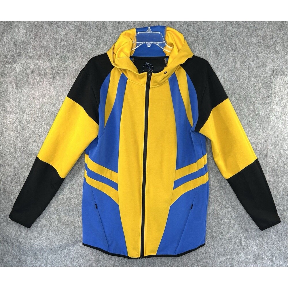 I Am Superhero Wolverine Hooded Jacket Men’s XL Blue Gold Cosplay Full Zip